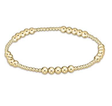 Classic Blissful Pattern 2mm Bead Bracelet - 4mm Gold