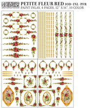 Petite Fleur Red IOD Paint Inlay Eight 12 x 16 Pad