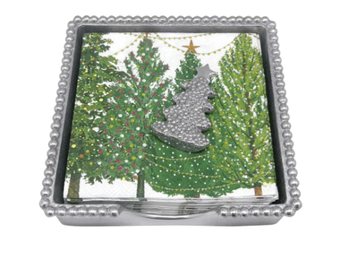 Mariposa Dotty Christmas Tree Beaded Napkin box