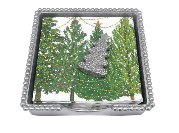 Mariposa Dotty Christmas Tree Beaded Napkin box