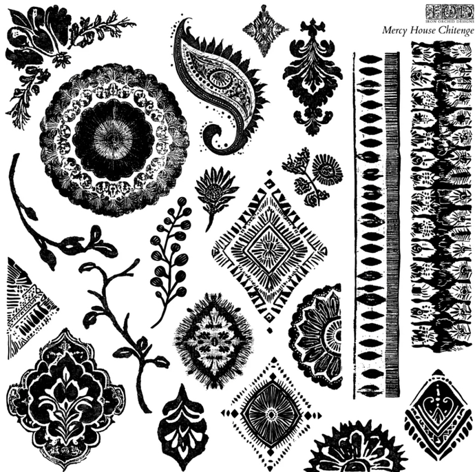 Iron Orchid Designs MERCY HOUSE CHITENGE 12 x 12 DECOR STAMP™