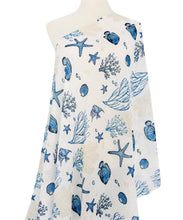 White-Blue Sea Life Scarf