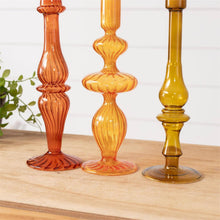 Amber Ombre Glass Taper Holder (Pair of 2)