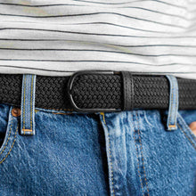 BILLYBELT - Elastic Braided Belt All Black: Size 2