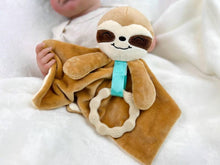 Penguin Waddle Baby Boutique - Scout Sloth Lovey - Minky Baby Teething Toy Security Blanket