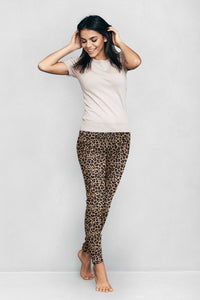 Printed Fleece Lined Leggings Houndstooth / Large/ X-Large