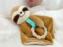 Penguin Waddle Baby Boutique - Scout Sloth Lovey - Minky Baby Teething Toy Security Blanket