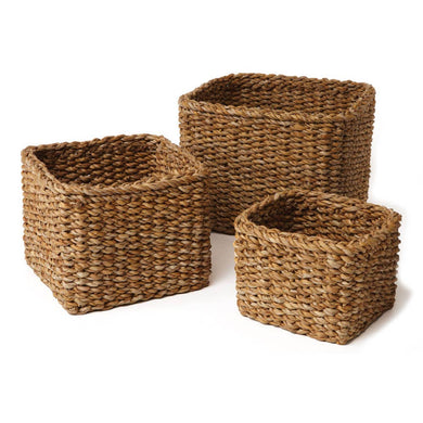 Napa Home & Garden - Seagrass Mini Square Baskets, Set Of 3