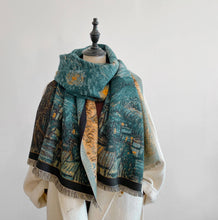 Winding River - Shawl Teal Starry Night Reversible Wrap – Artisan Shawl