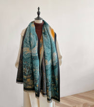 Winding River - Shawl Teal Starry Night Reversible Wrap – Artisan Shawl