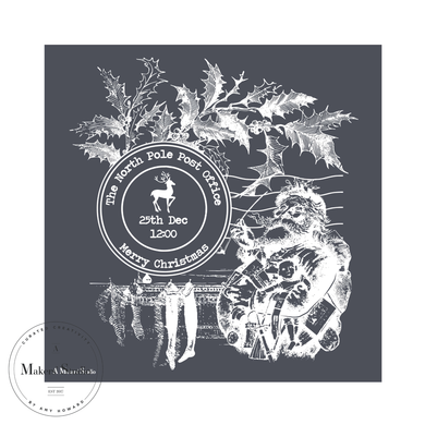A Makers' Studio - Jolly St Nick Postcard - Mesh Stencil 12x12