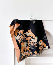 Winding River - Black / Camel Flower Garden Reversible Wrap