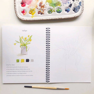 flowers watercolor workbook