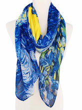 Blue-Yellow Starry Night & Irises Scarf
