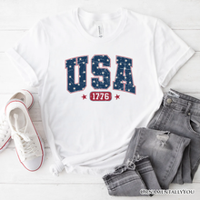 USA 1776 Stars T-Shirt, Bold Patriotic Tee for Independence : White / XL