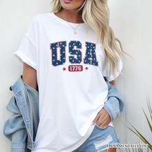 USA 1776 Stars T-Shirt, Bold Patriotic Tee for Independence : White / XL