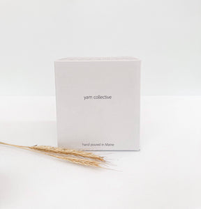 yam collective - Pine and Fig Leaf Glass Candle– 1901 Maine Candle: 10 oz / Box