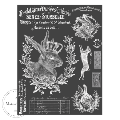 A Makers' Studio - Bon Bon Bunny - Mesh Stencil 8.5x11