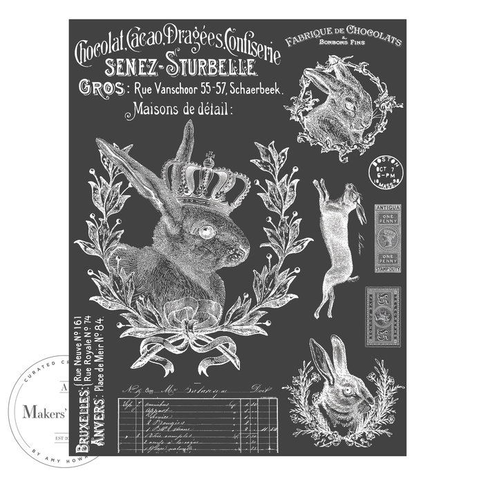 A Makers' Studio - Bon Bon Bunny - Mesh Stencil 8.5x11