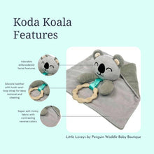 Penguin Waddle Baby Boutique - Koala Koala Lovey - Plush Teething Toy Security Blank