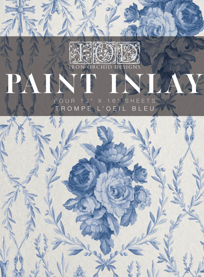 TROMPE L’OEIL BLEU Paint Inlay Eight 12 x 16 Pad