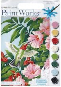 Paint by Numbers-Hummingbird & Fuchsias