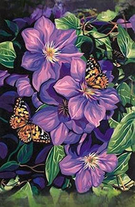 Paint by Numbers-Clematis & Butterflies