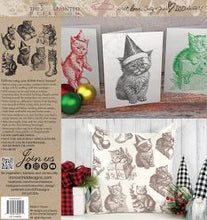 Christmas Kitties 12 x 12 IOD Stamp