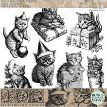 Christmas Kitties 12 x 12 IOD Stamp