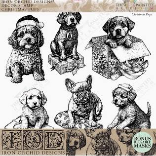 Christmas Pups 12X12 DECOR STAMP™