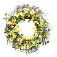 Yellow and White Daisy Wreath