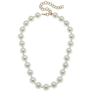 Eleanor Beaded Pearl Necklace in Ivory