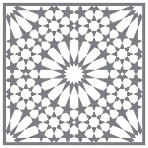 A Makers' Studio - Floor Tile Moroccan Alhambra - Mesh Stencil 12x12