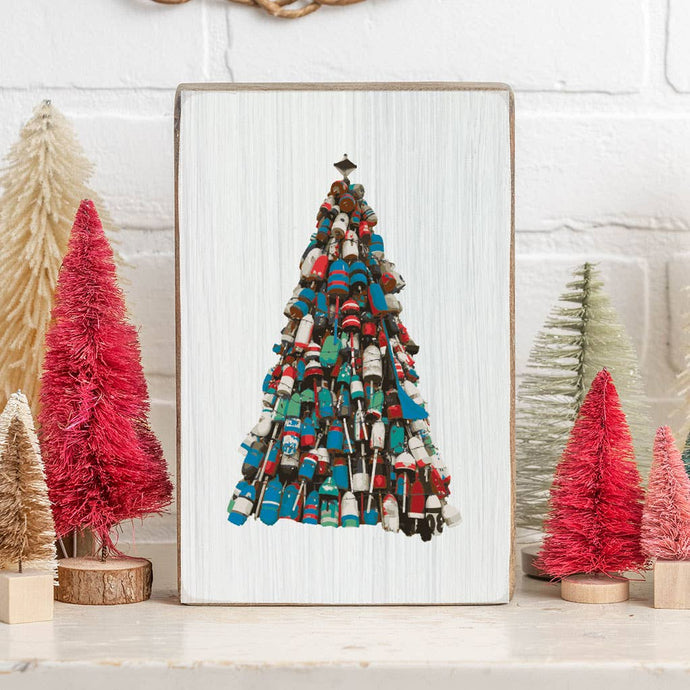 Coastal Christmas Tree Decorative Wooden Block