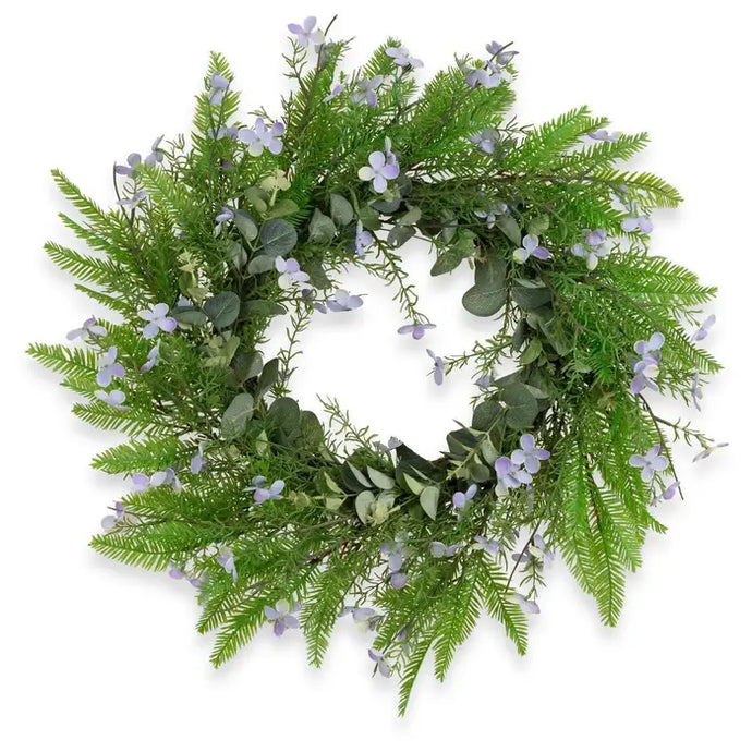 Purple Fern Wreath 22”