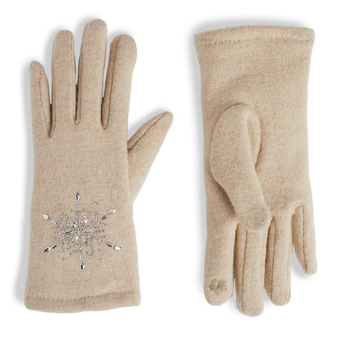 Christmas Snowflake Touchscreen Glove-Cream