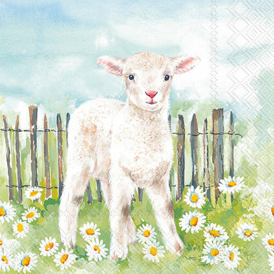 Cocktail Napkin Pack of 20 Lamb In The Meadow