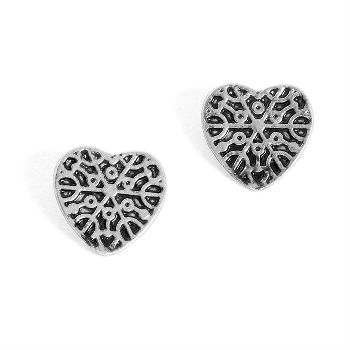 Whispers - Decorative Heart Stud Earrings
