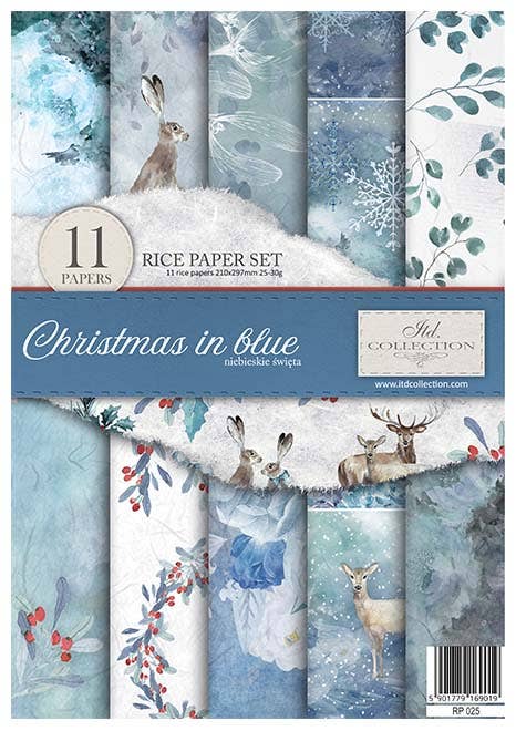 ITD Collection - RP025 - Rice Paper Creative Set - Christmas in blue