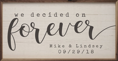 Kendrick Home - Personalized Name Date Forever Whitewash: 24x12