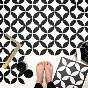 A Makers' Studio - 12'' x 12'' Floor Tile Petals Mesh Stencil