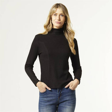 Hazel Long Sleeve Ribbed Mock Neck Top L/XL