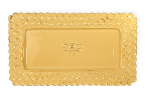 Honeycomb ceramic Platter yellow