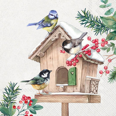 Cocktail Napkins 20 ct Birds Meeting Point Christmas