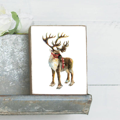 Reindeer Decorative Wooden Block