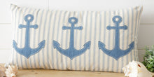 Audrey's - Lumbar Pillow - Nautical Blue Anchors (PC)