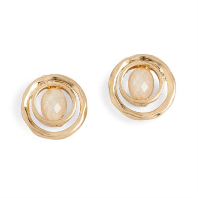 Whispers - Two Circle Gold Stud Earrings