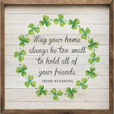 Irish Blessing Wreath Whitewash: 8 x 8 x 1.5