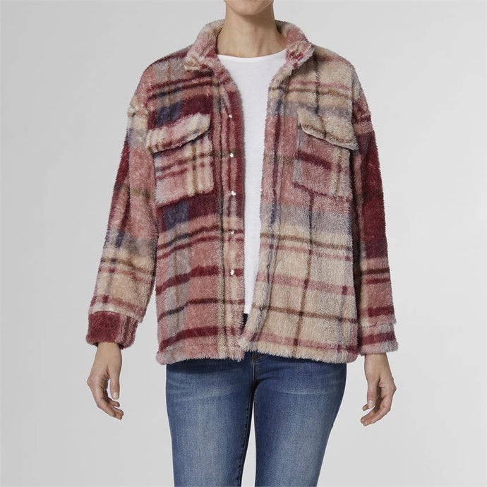 Tucker Plaid Fuzzy Shacket