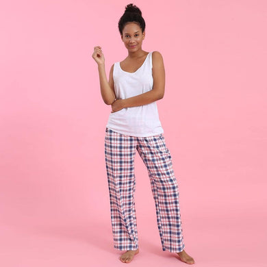 Mahogany - Navy Plaid Brushed Cotton Pant in a Bag